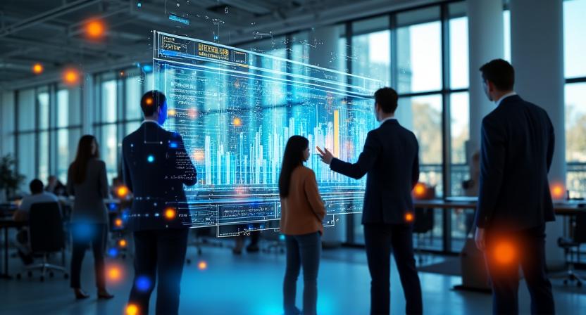 Team von HR-Experten bei der Analyse von Bewerberdaten in einem modernen Wiener Büro